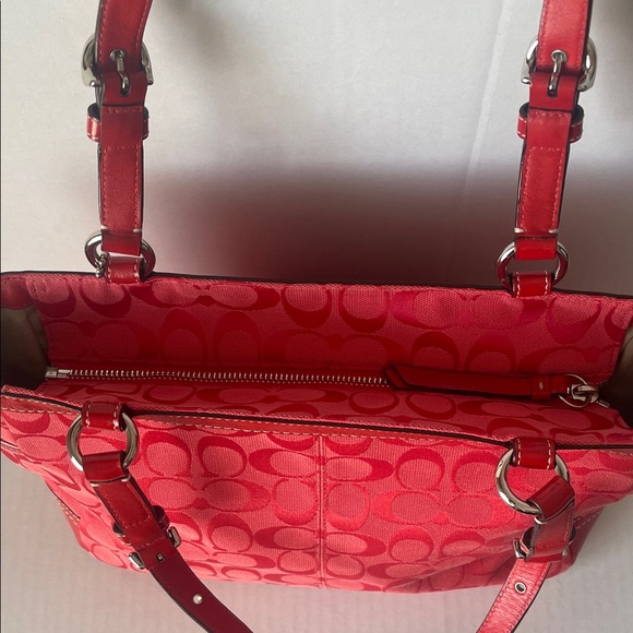 Coach Red Signature Shoulder Bag - Picture 7 of 11